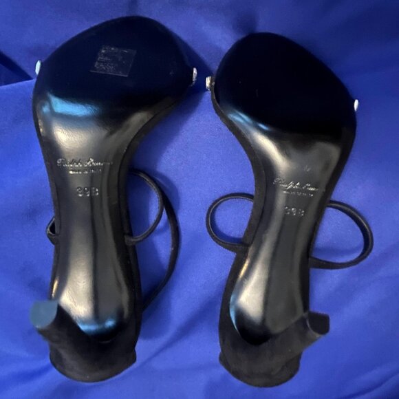 New Ralph Lauren Purple Label Suede Sandal Heel Crystal Embellishments Size 9 39 - Picture 6 of 6